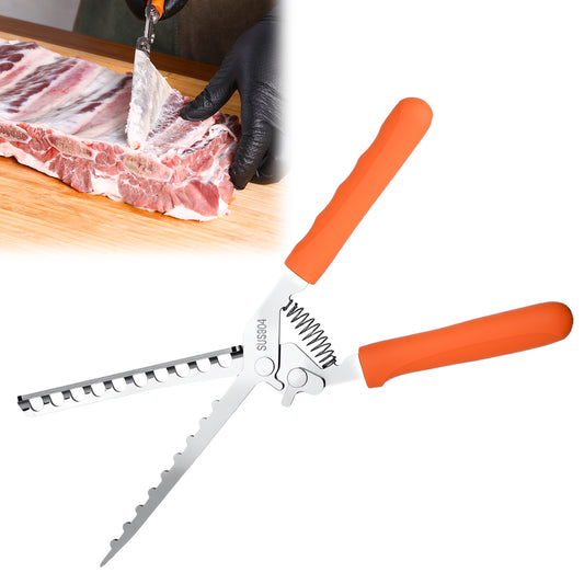 Professional Rib Membrane Remover Tool - StainlessSteel Pork Skinner Pliers with Non-Slip Handle forBBQ & Kitchen